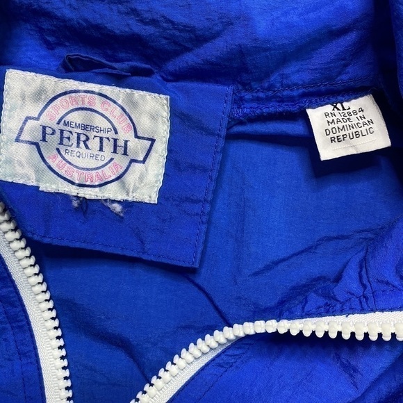 Vintage Perth Sports Club Australia Blue Green Pullover Lightweight Jacket XL - Picture 5 of 6